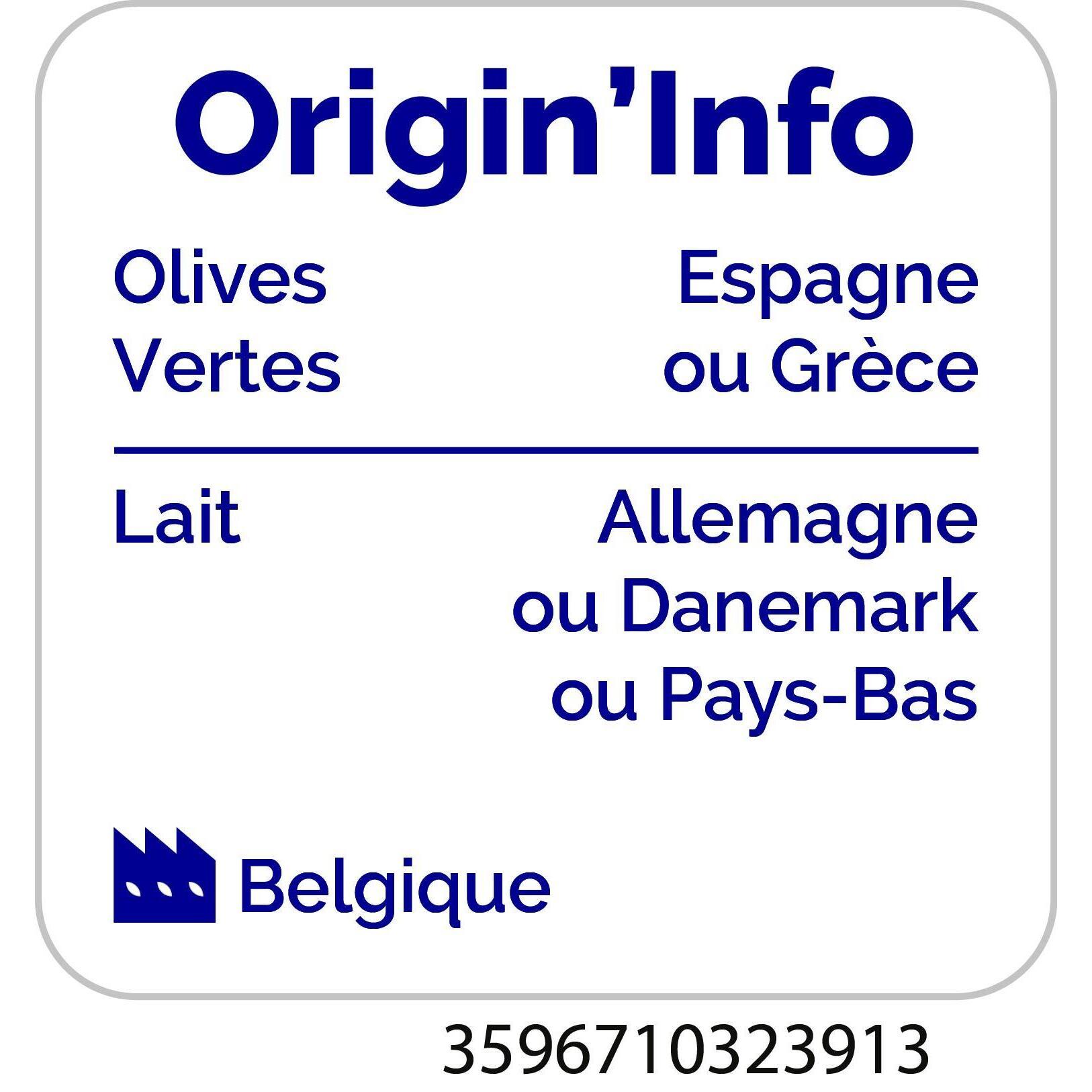 Voir la diapositive 2 : AUCHAN Olives vertes dénoyautées et dés de fromage 150g