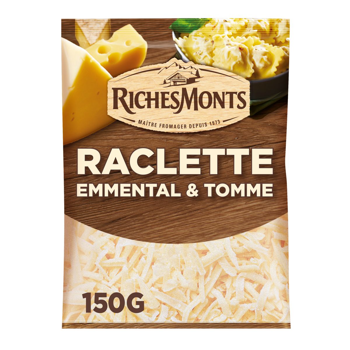 RICHESMONTS Mélange de 3 fromage râpées raclette tomme et emmental 150g