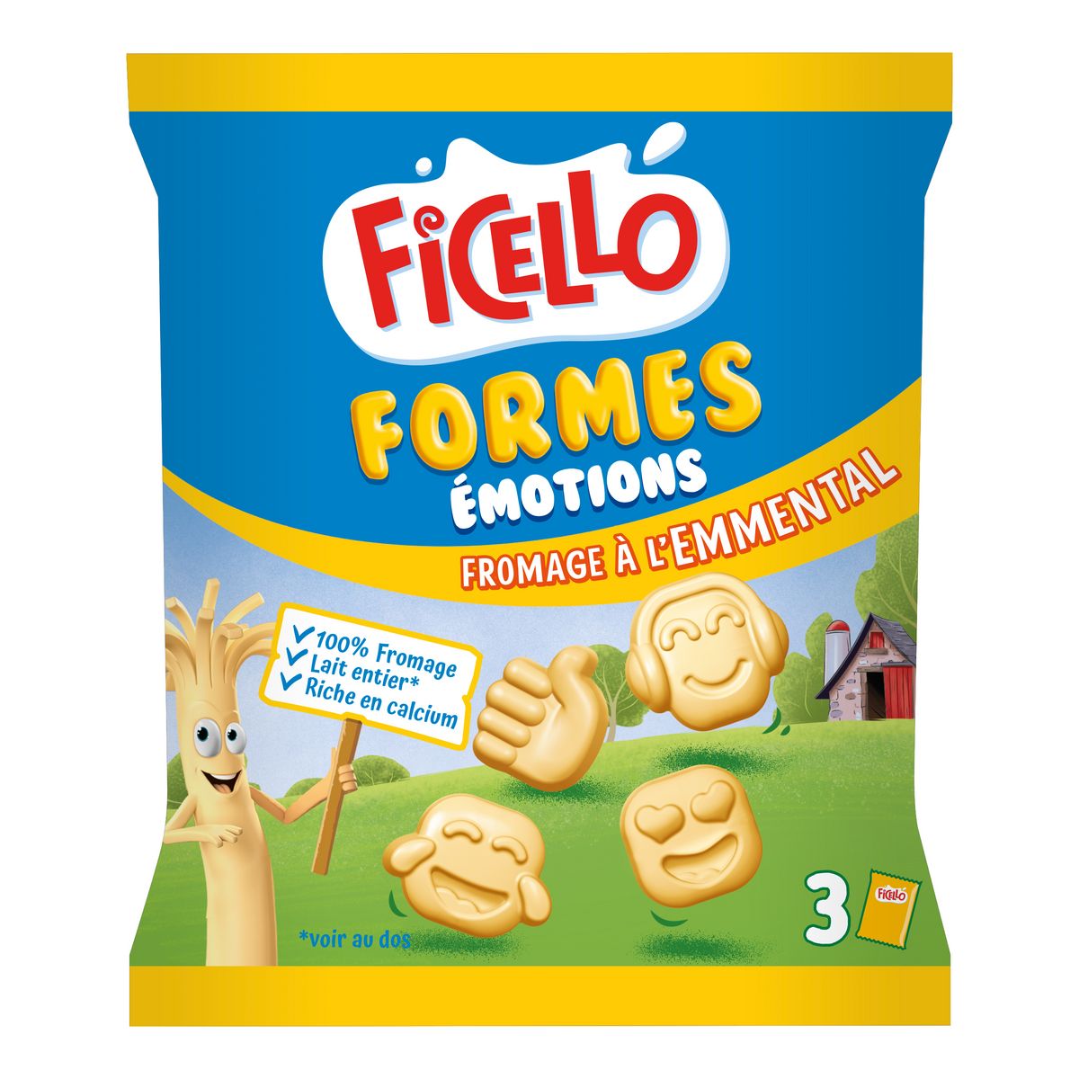 FICELLO Formes émotions fromage à l'emmental 3x22,5g