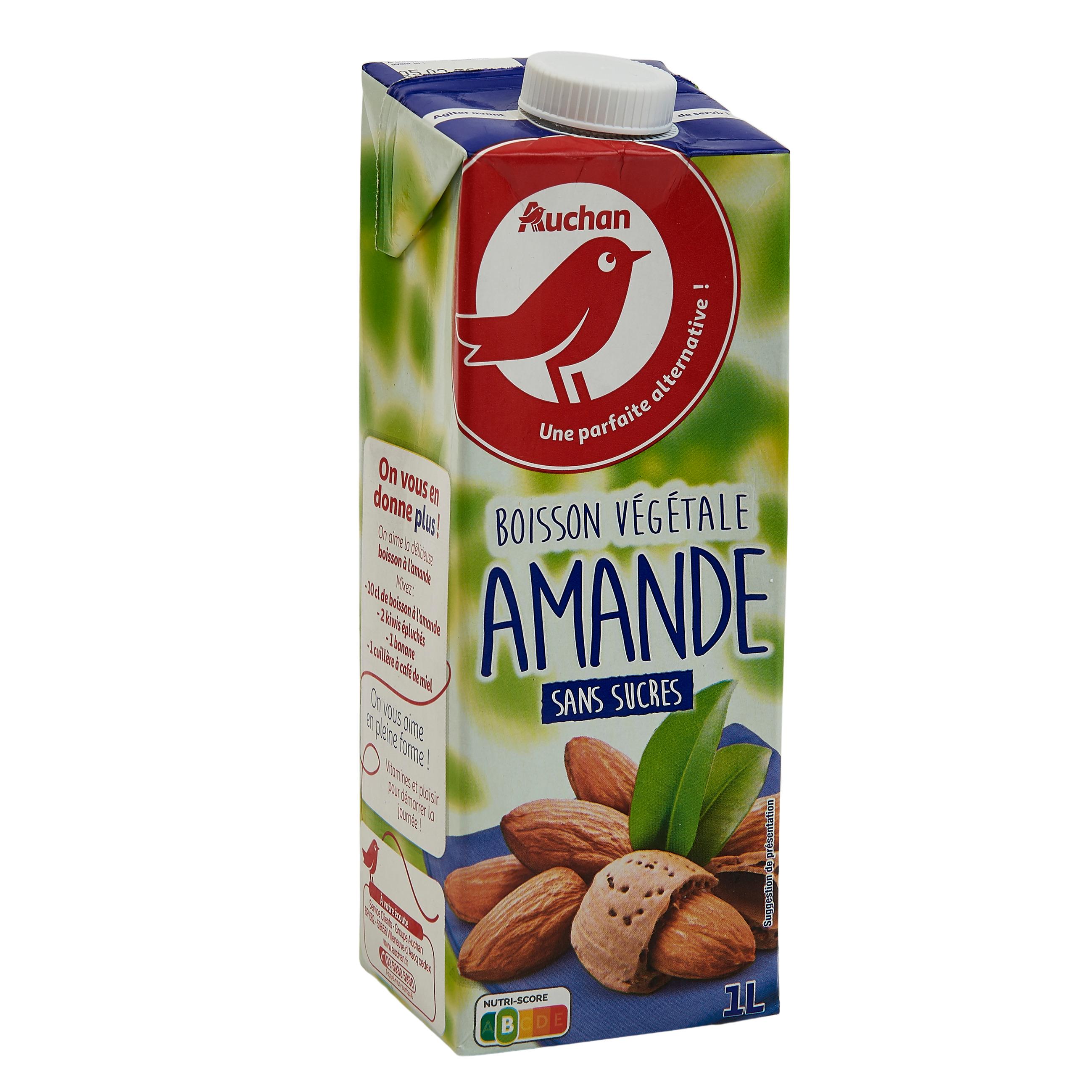 Voir la diapositive 2 : AUCHAN Boisson végétale à base d'amande sans sucres 1l