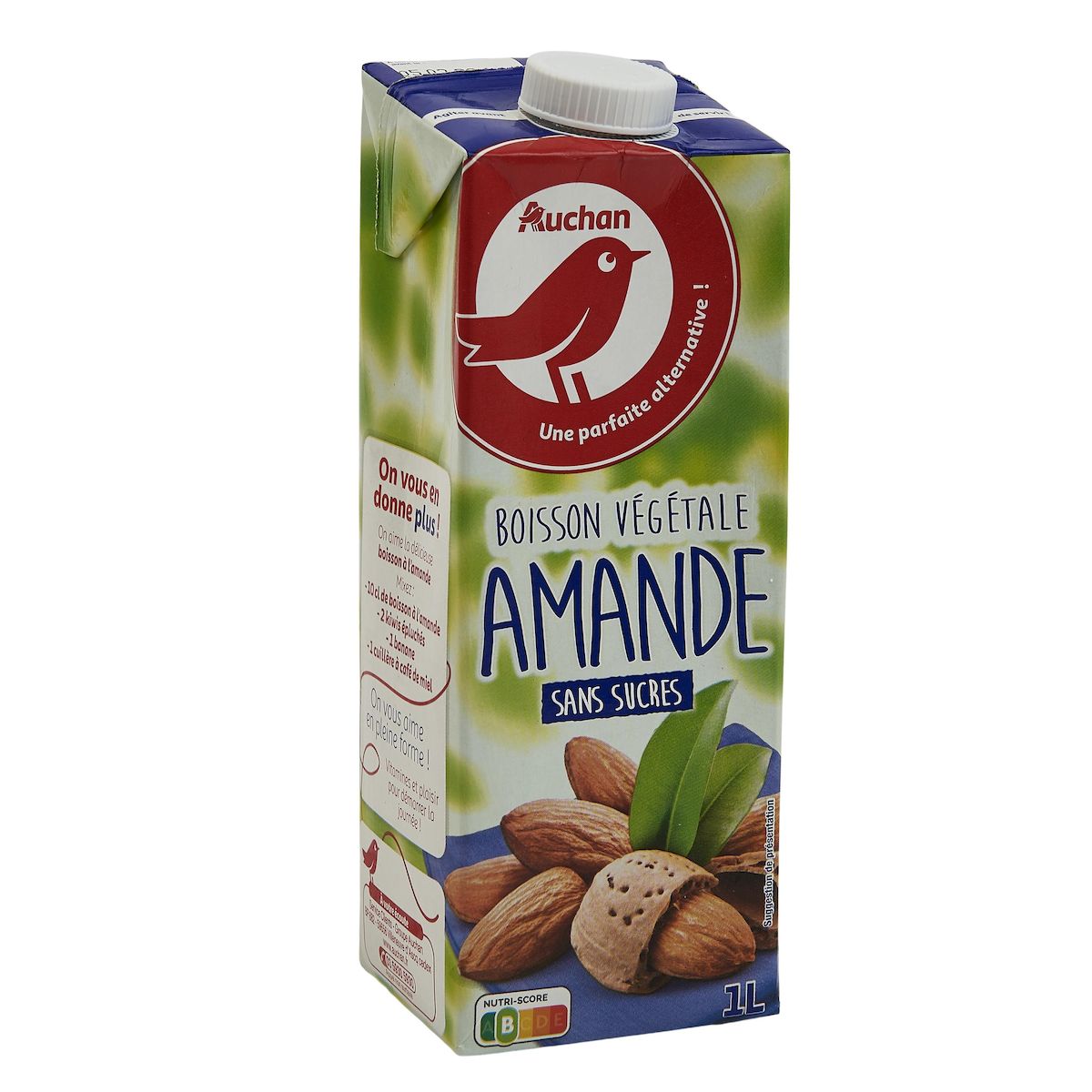 AUCHAN Boisson végétale à base d'amande sans sucres 1l