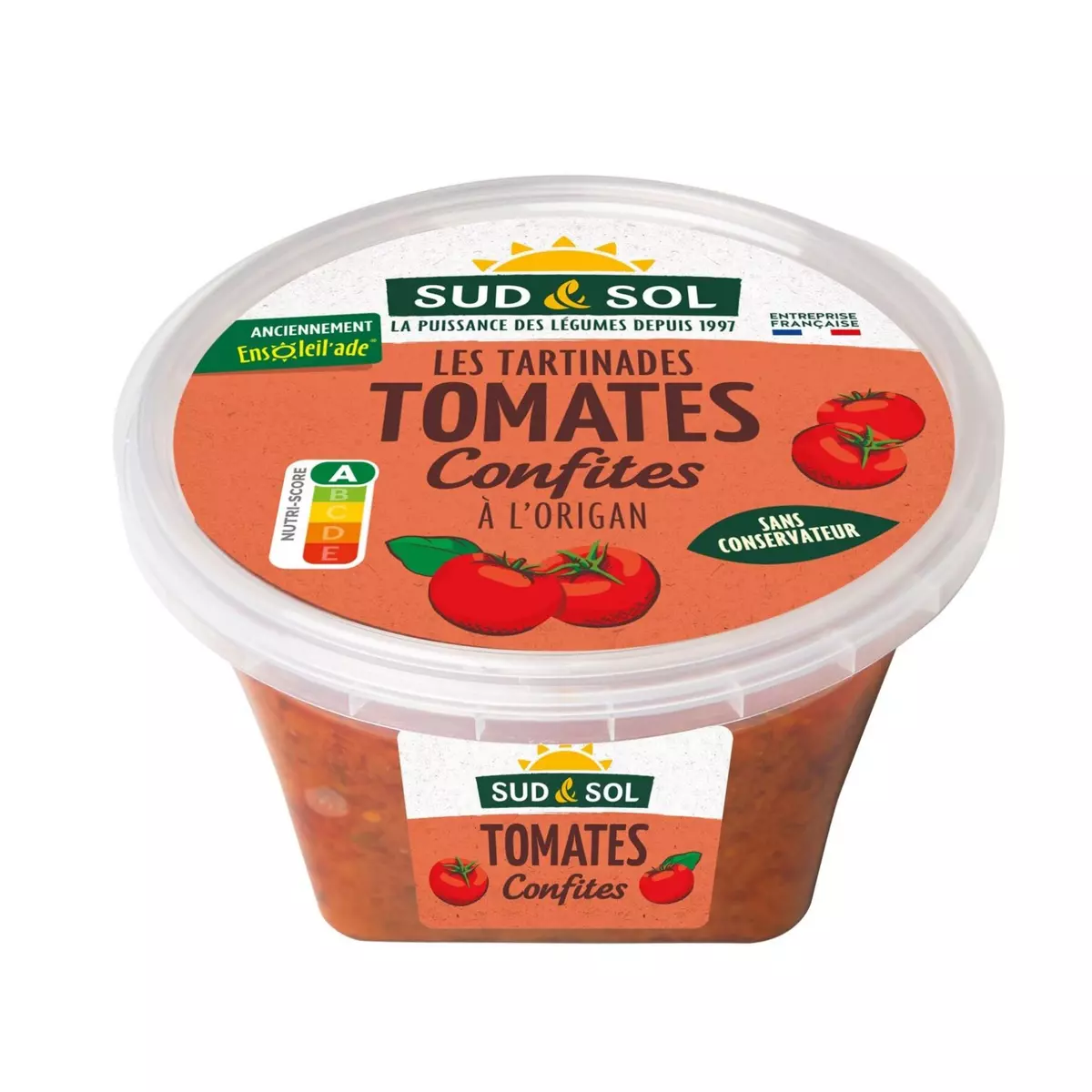 SUD & SOL Tartinade de tomates confites à l'origan sans conservateur 150g