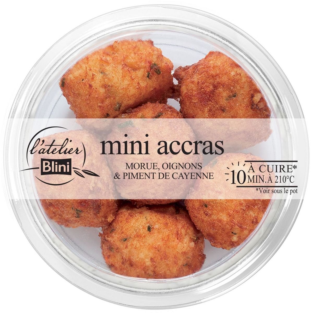 L'ATELIER BLINI Accras à la morue piment de Cayenne et oignons 6 pièces 120g