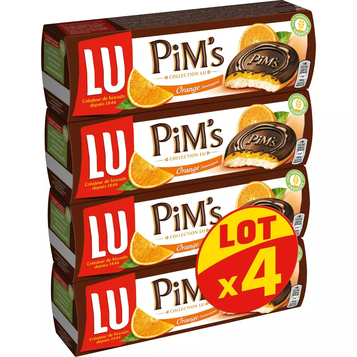 PIM'S Gâteaux fourrés à l'orange 4x150g