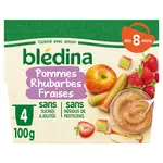 Blédina BLEDINA Petit pot dessert pomme rhubarbes et fraises dès 8 mois