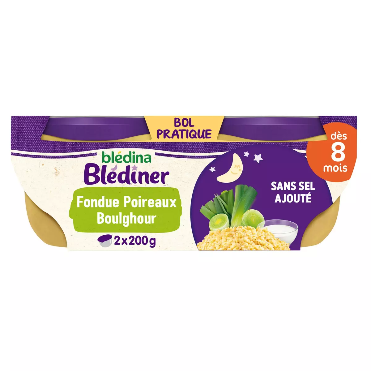 BLEDINA Blédiner bol fondue de poireaux et boulghour dès 8 mois 2x200g
