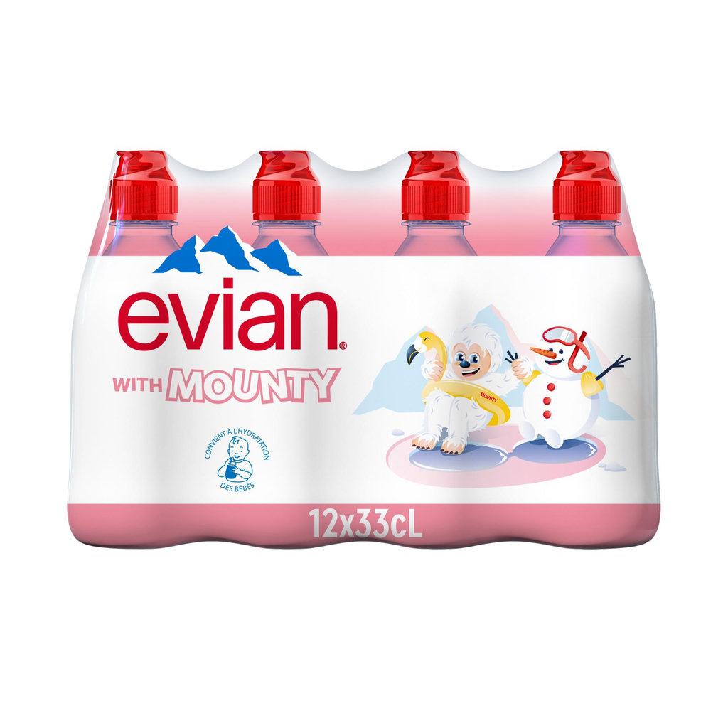 EVIAN Eau minérale naturelle plate 12x33cl