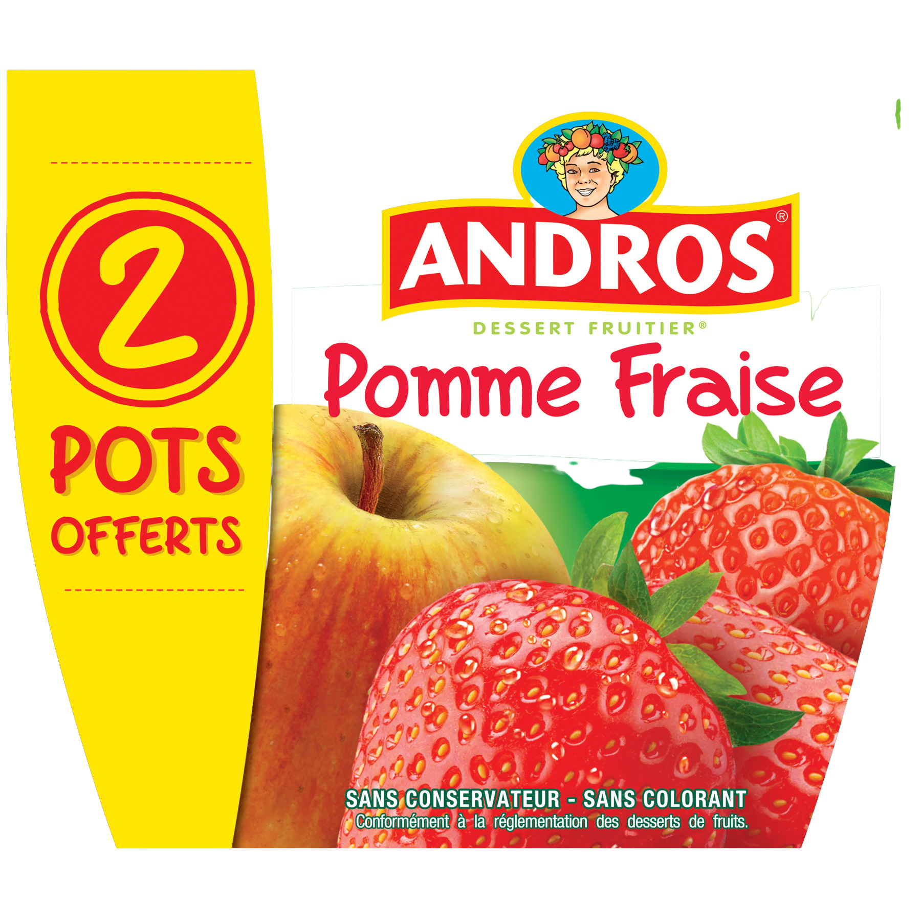 Voir la diapositive 4 : ANDROS Dessert de fruits pomme fraise 8x100g