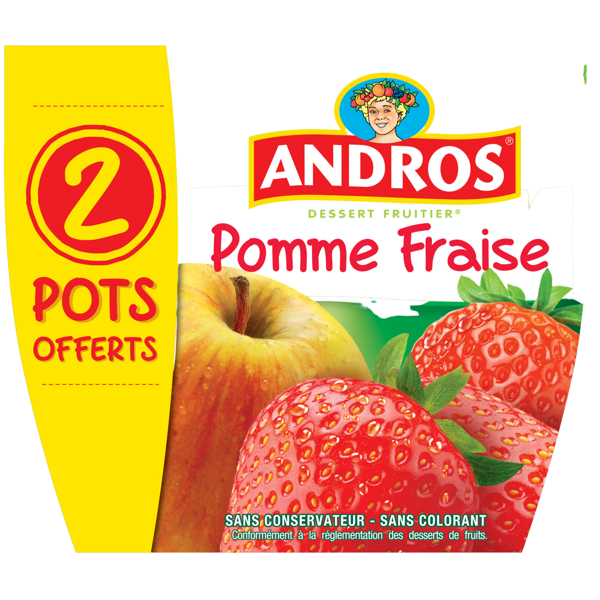 Voir la diapositive 4 : ANDROS Dessert de fruits pomme fraise 8x100g