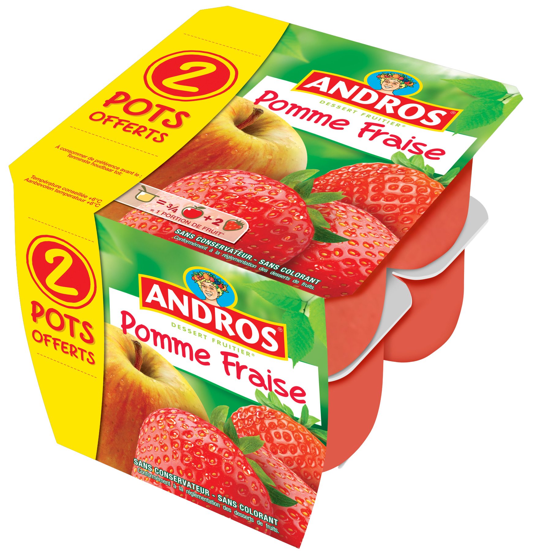Voir la diapositive 5 : ANDROS Dessert de fruits pomme fraise 8x100g