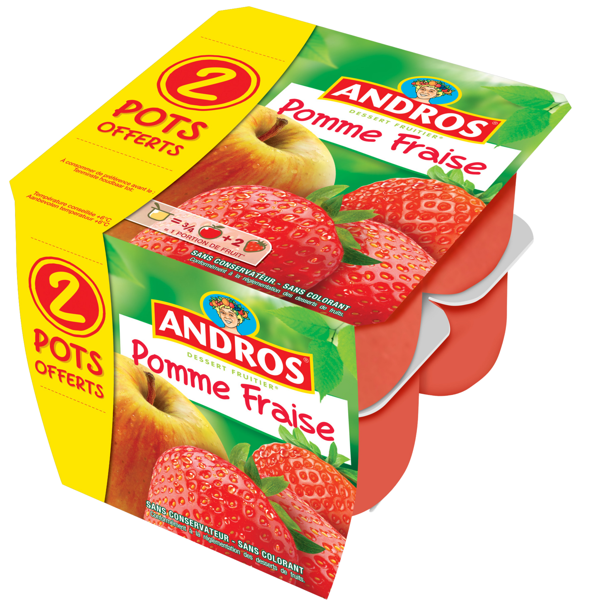 Voir la diapositive 5 : ANDROS Dessert de fruits pomme fraise 8x100g