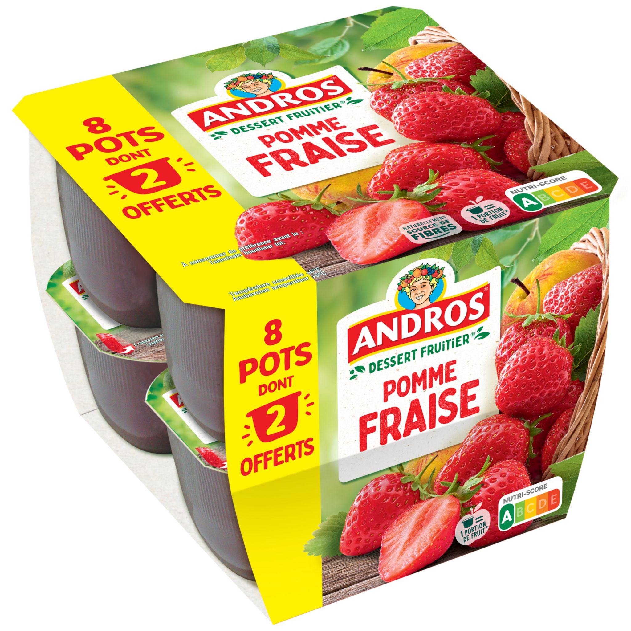 Voir la diapositive 3 : ANDROS Dessert de fruits pomme fraise 8x100g