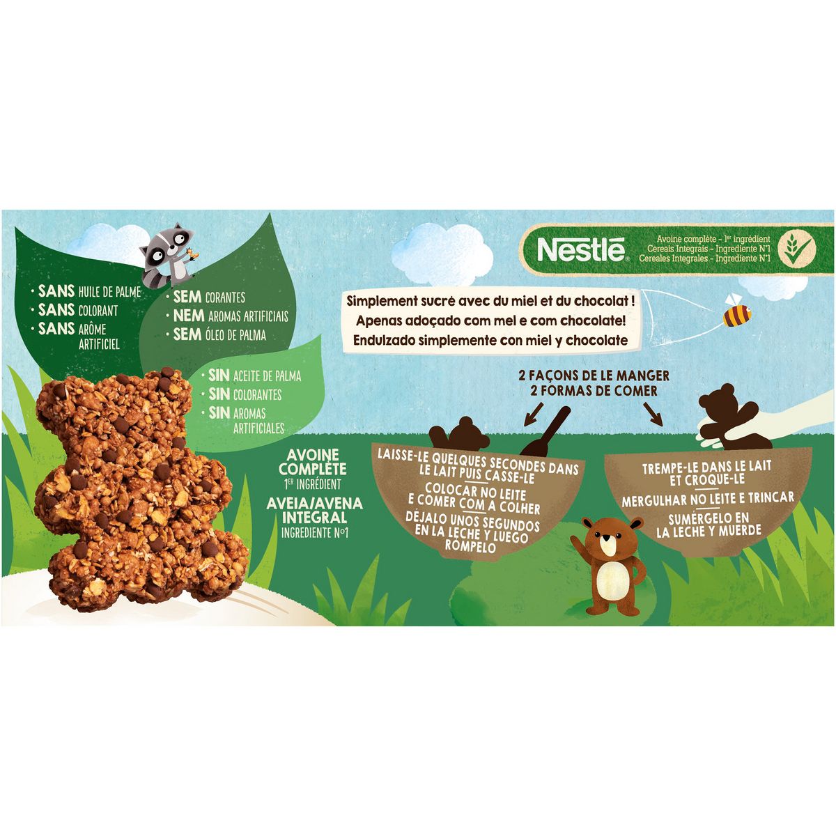 NAT Ourson céréales chocolat 6 pièces 192g