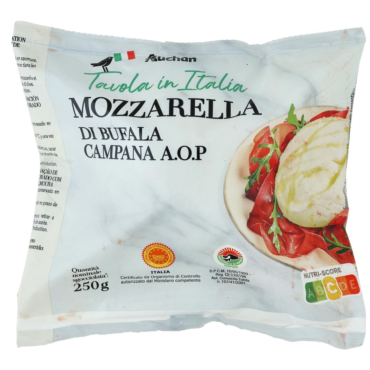 AUCHAN TAVOLA IN ITALIA Mozzarella di bufala Campana AOP 250g