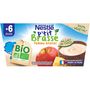 Voir la diapositive 2 : NESTLE P'tit brassé dessert lait de coco pomme ananas bio dès 6 mois 4x90g