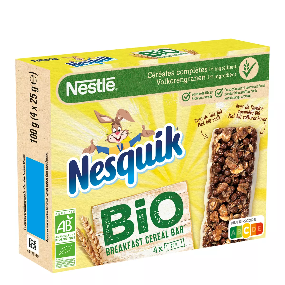 NESQUIK Barres de céréales bio  4x25g