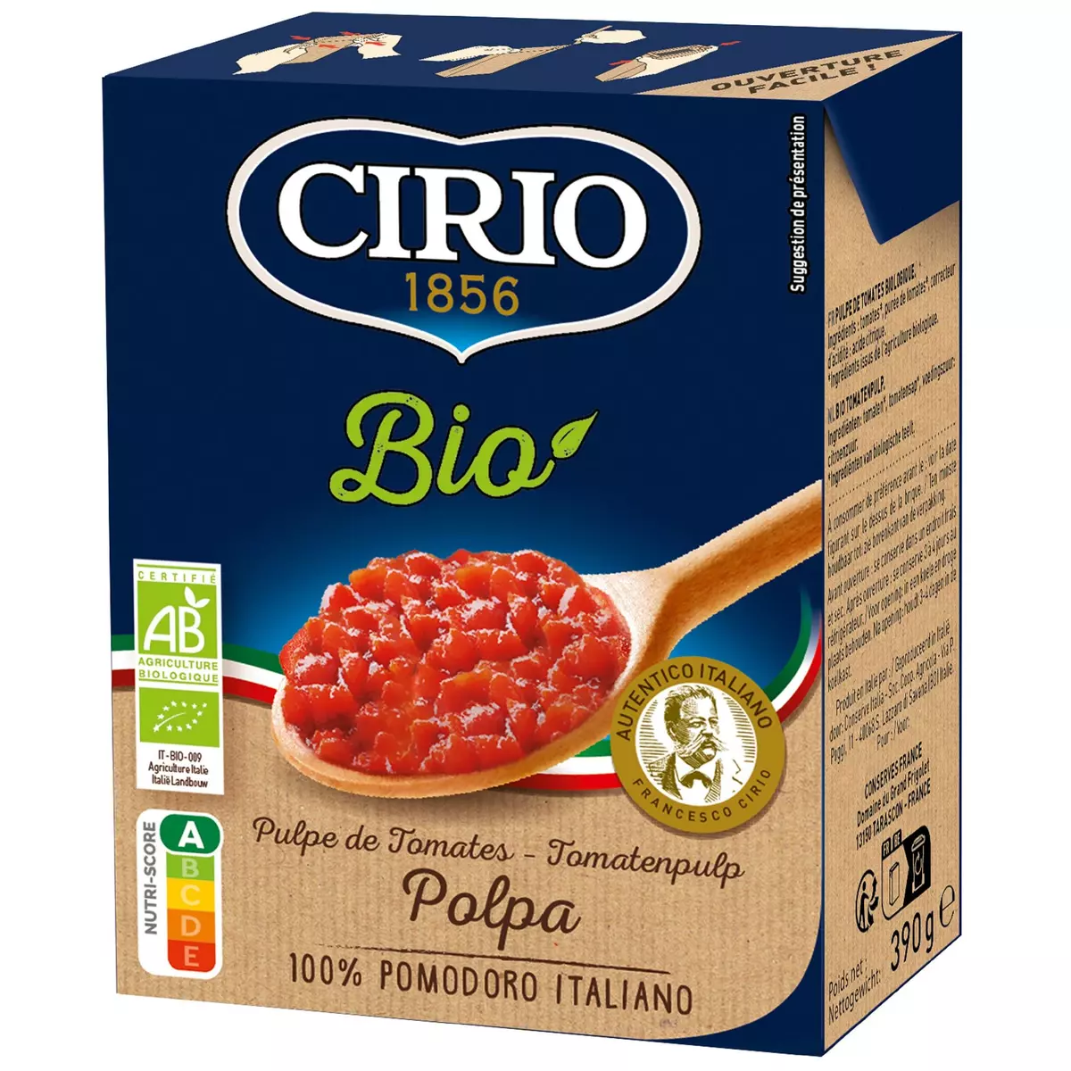 CIRIO Pulpe de tomates bio 390g