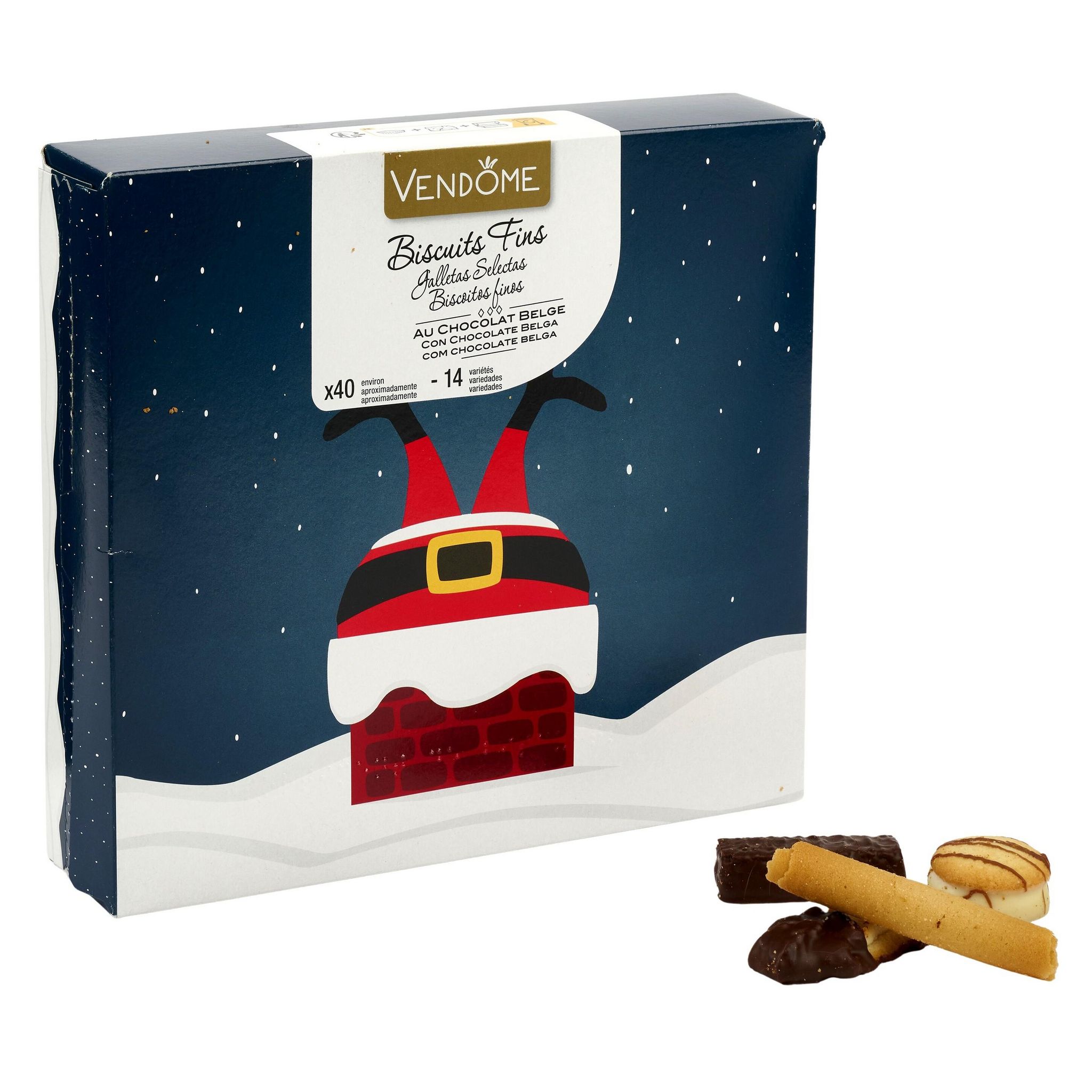 Voir la diapositive 3 : VENDOME Assortiment de biscuits fins au chocolat 40 pièces 375g