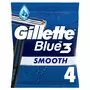 GILLETTE Blue 3 Smooth Rasoirs jetables 3 lames 4 rasoirs