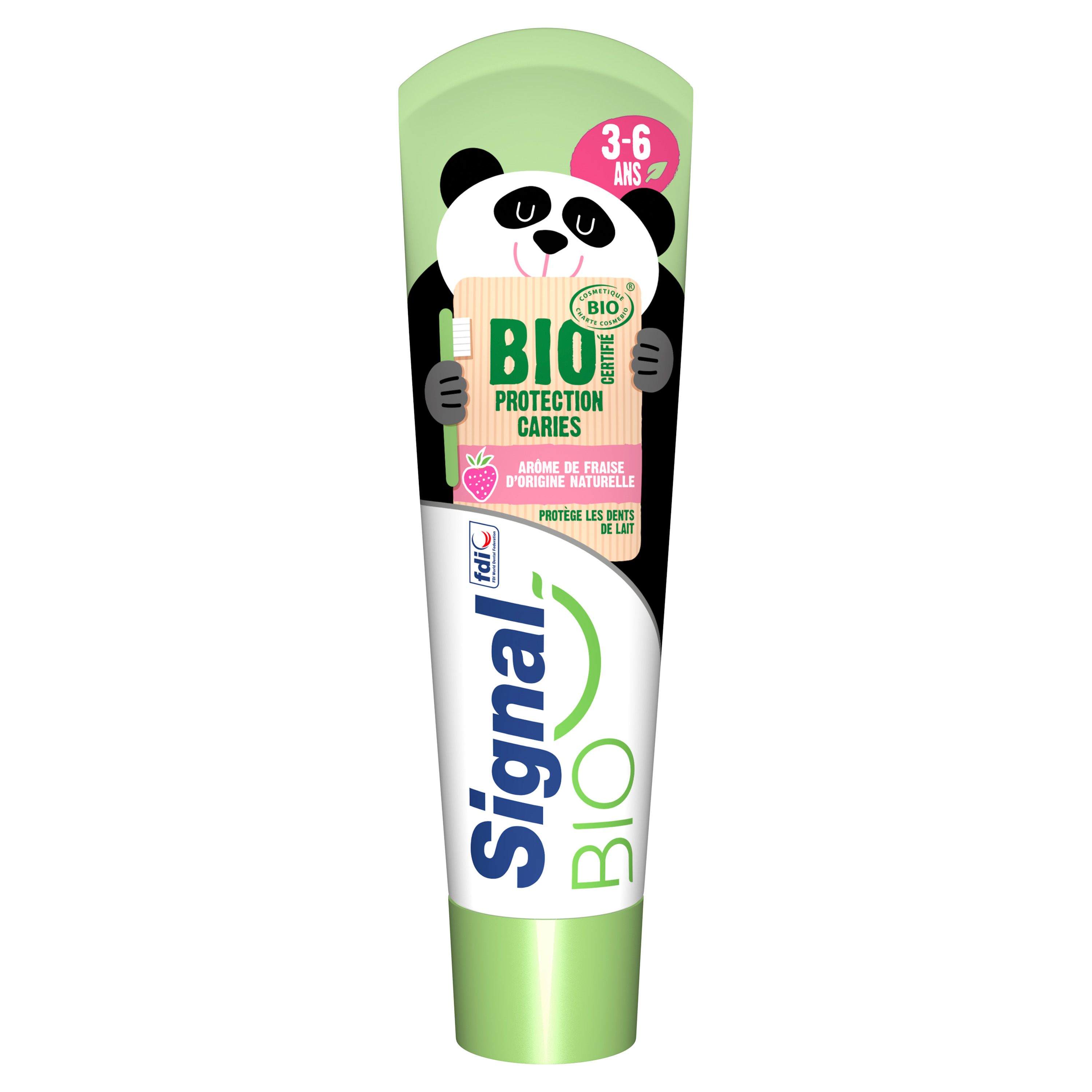 Voir la diapositive 2 : SIGNAL Dentifrice bio pour enfant à la fraise de 3 à 6 ans 50ml
