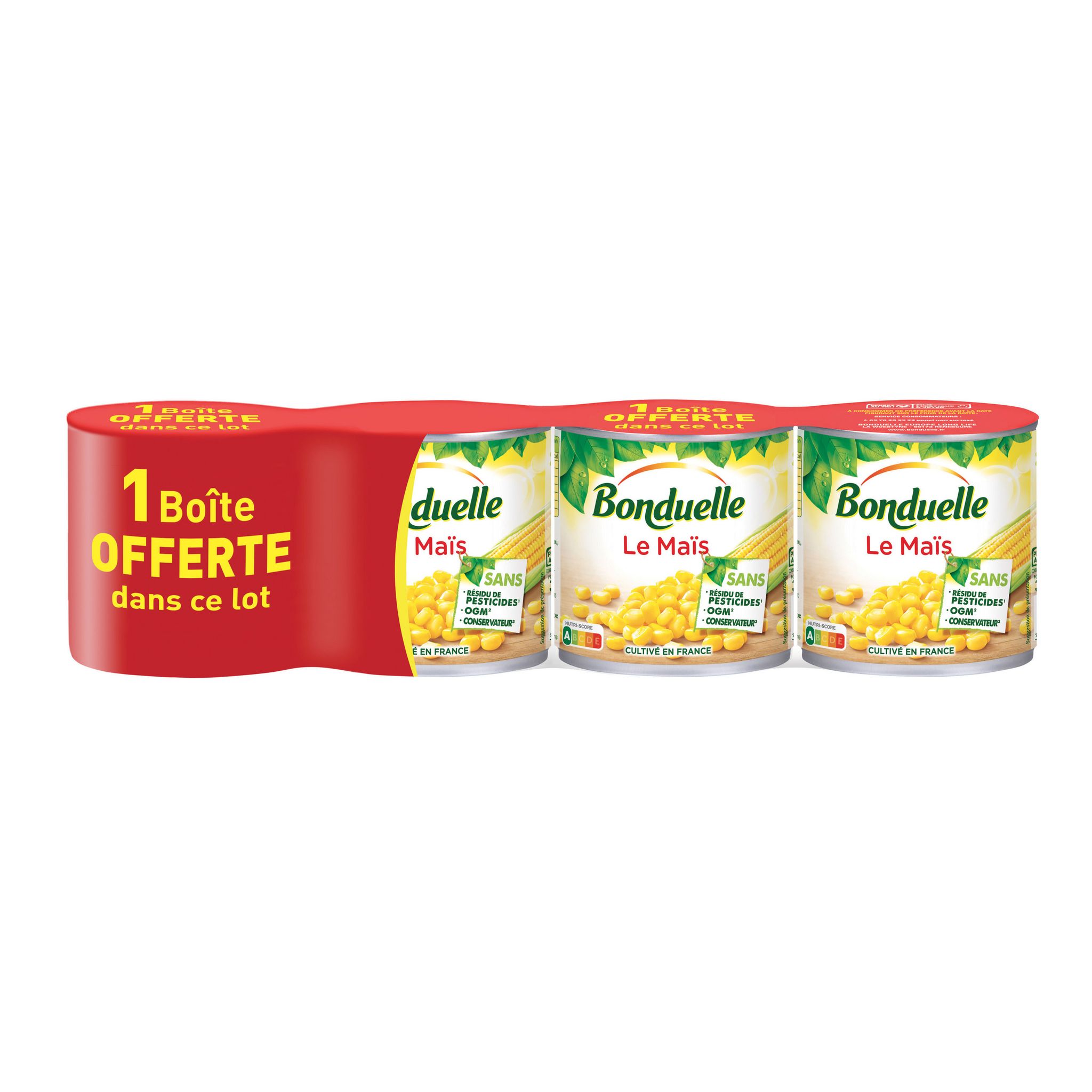 BONDUELLE Maïs cultivé en France 3+1 offerte 4x285g