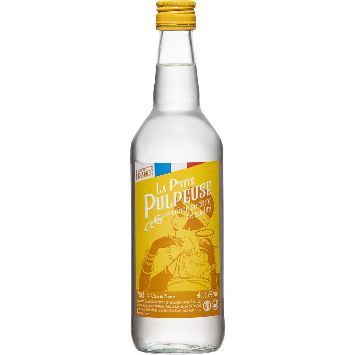 LA P'TITE PULPEUSE Crème de citron de qualité 15% 70cl