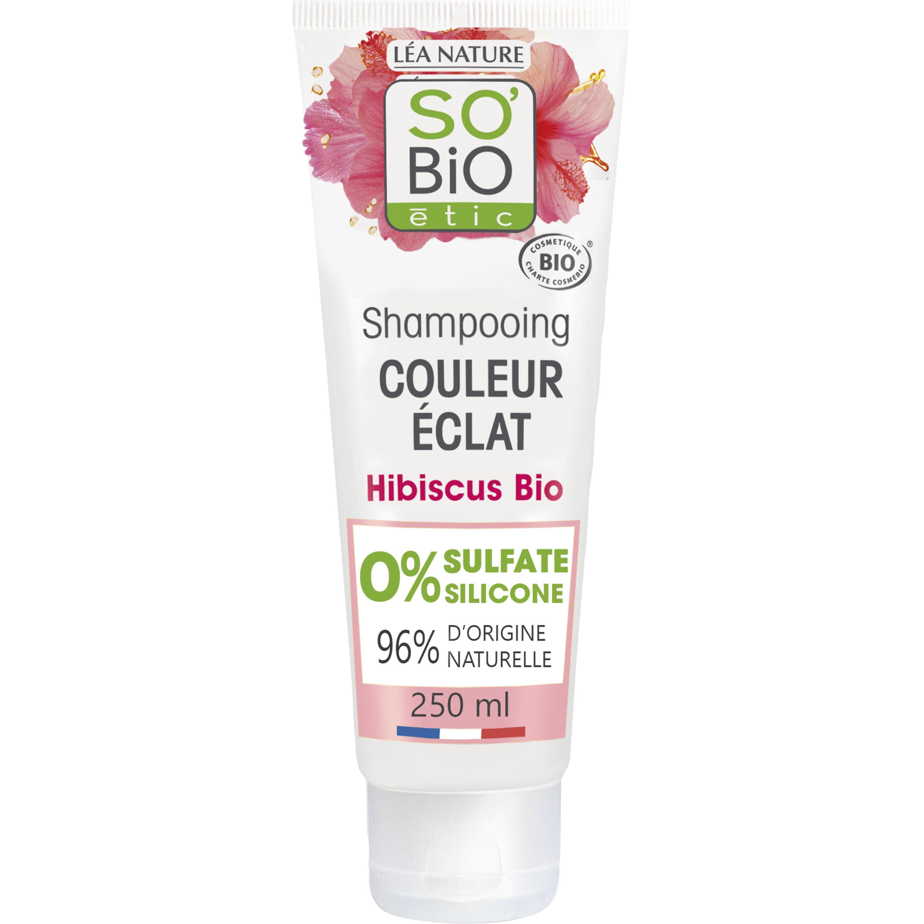 Voir la diapositive 2 : SO BIO ETIC Shampooing à l'hibiscus bio pour cheveux colorés 250ml