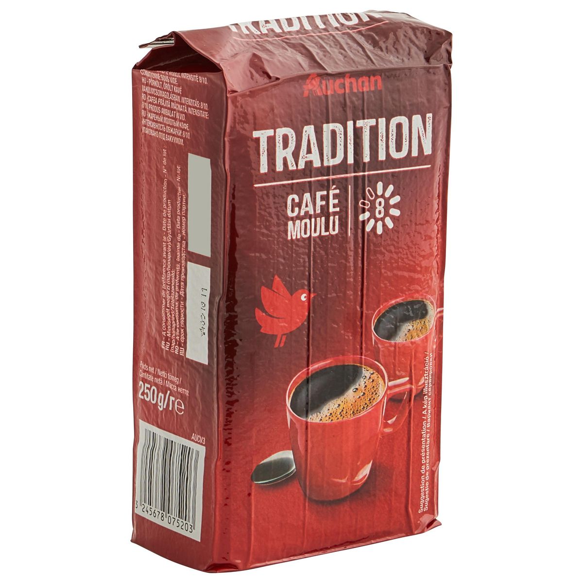 AUCHAN Café moulu tradition intensité 8 250g