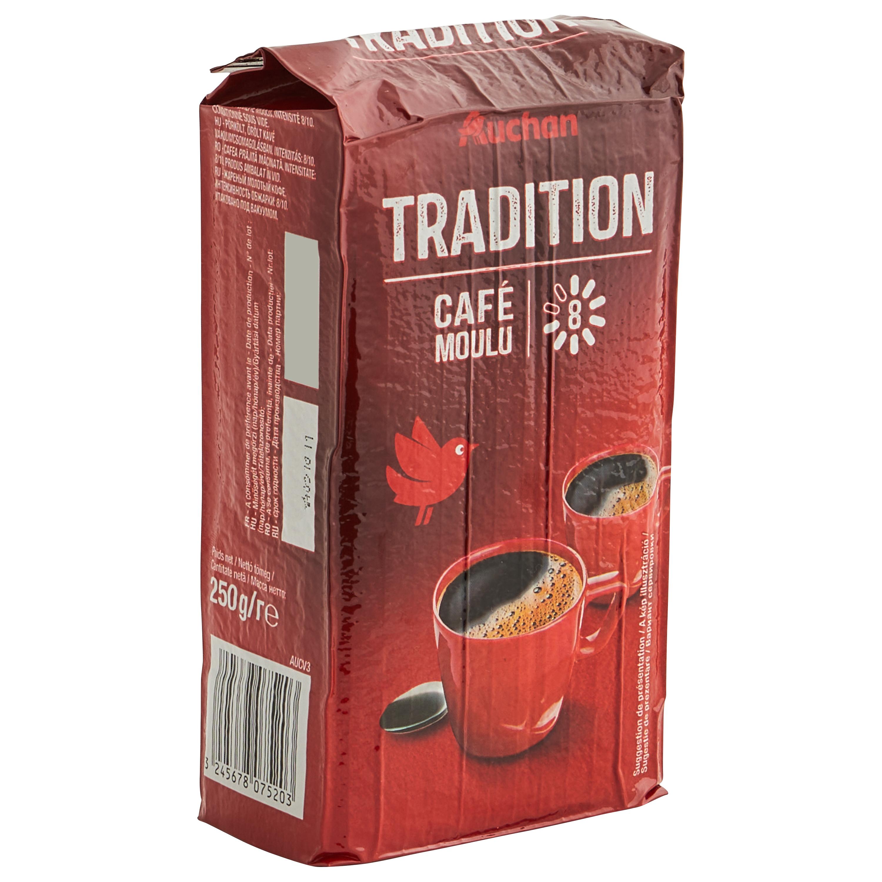 Voir la diapositive 3 : AUCHAN Café moulu tradition intensité 8 250g