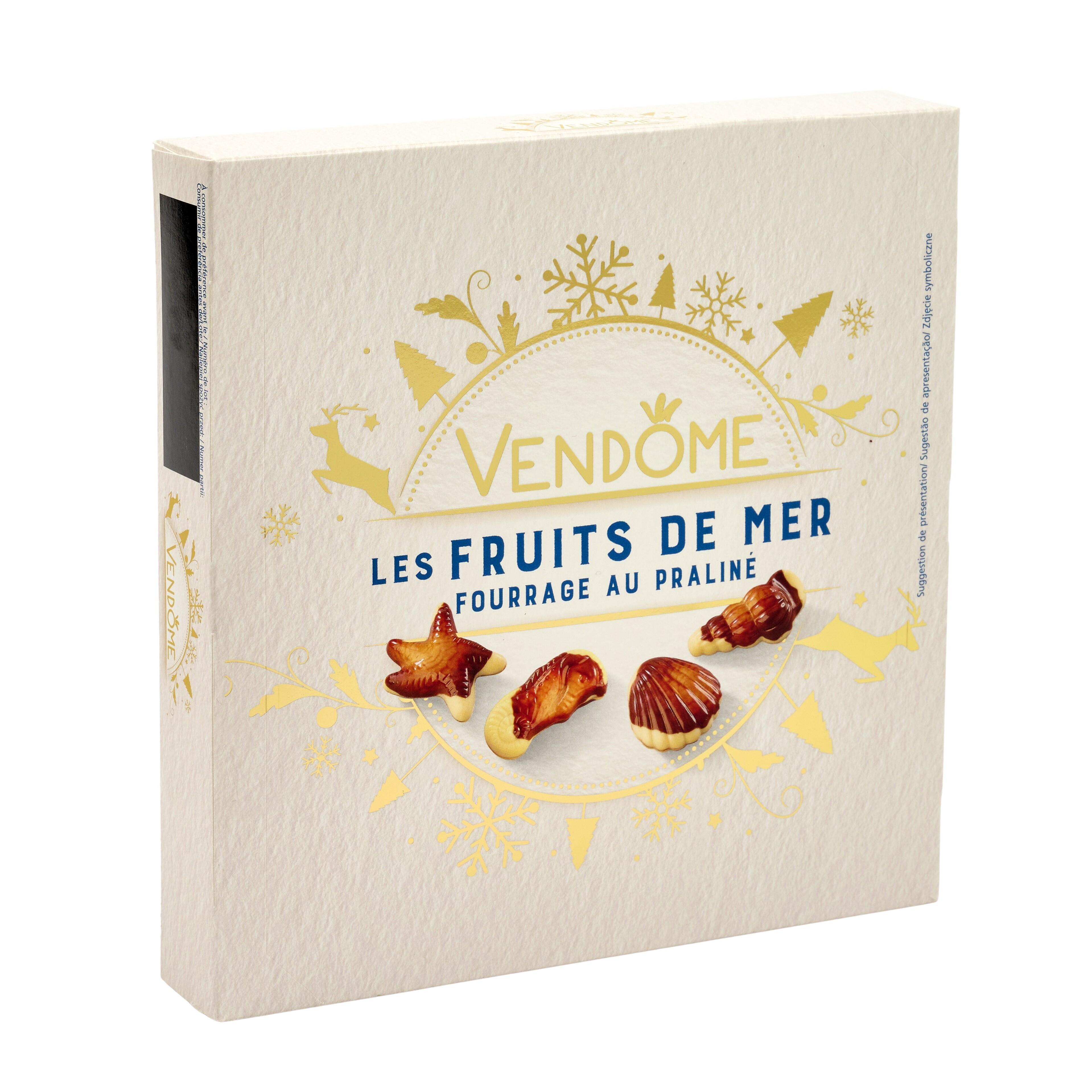 Voir la diapositive 4 : VENDOME Chocolats moulages fruits de mer fourrés au praliné 250g