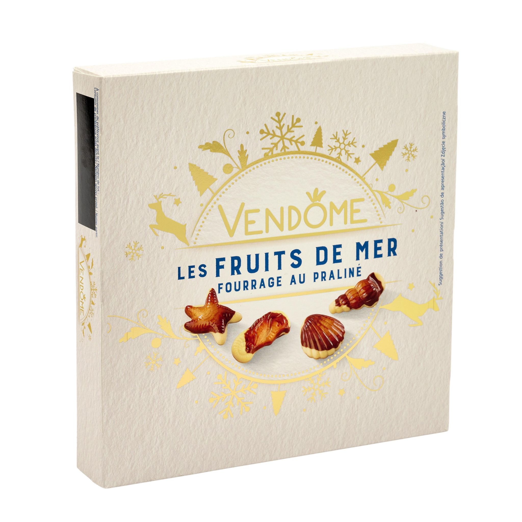 Voir la diapositive 6 : VENDOME Chocolats moulages fruits de mer fourrés au praliné 250g