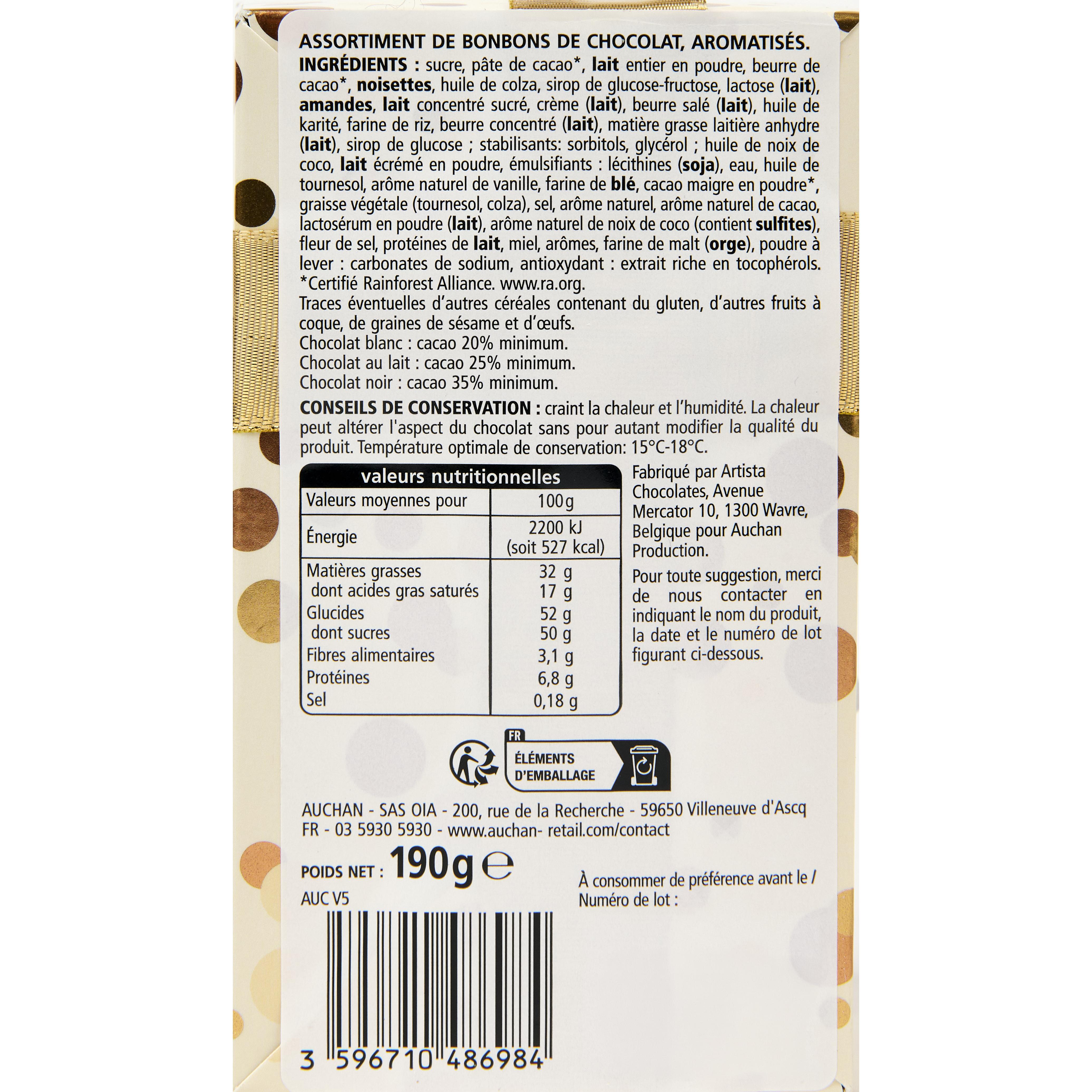 Voir la diapositive 6 : VENDOME Assortiment de chocolats belges en ballotin 14 pièces 190g