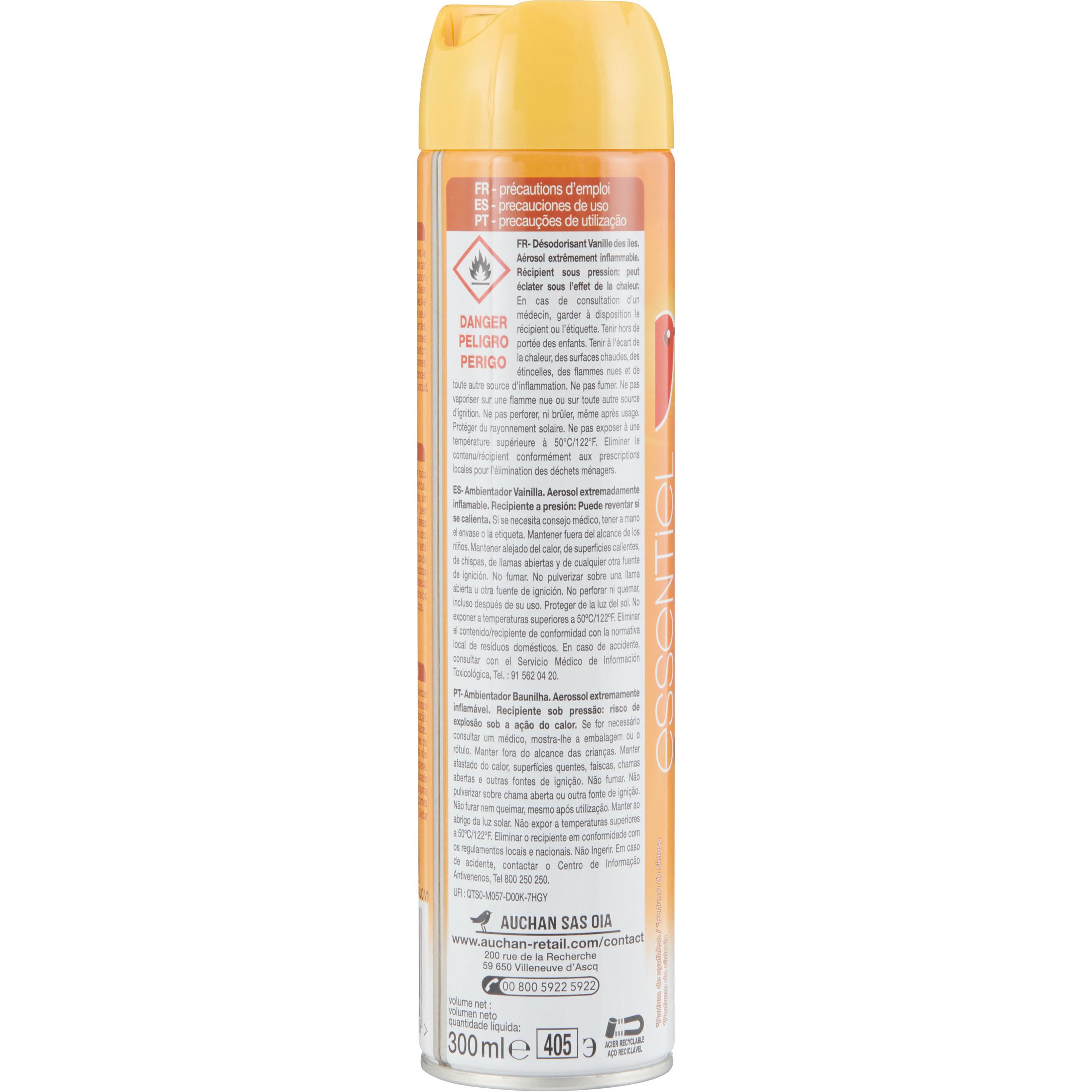 Voir la diapositive 2 : AUCHAN Spray désodorisant vanille des îles 300ml