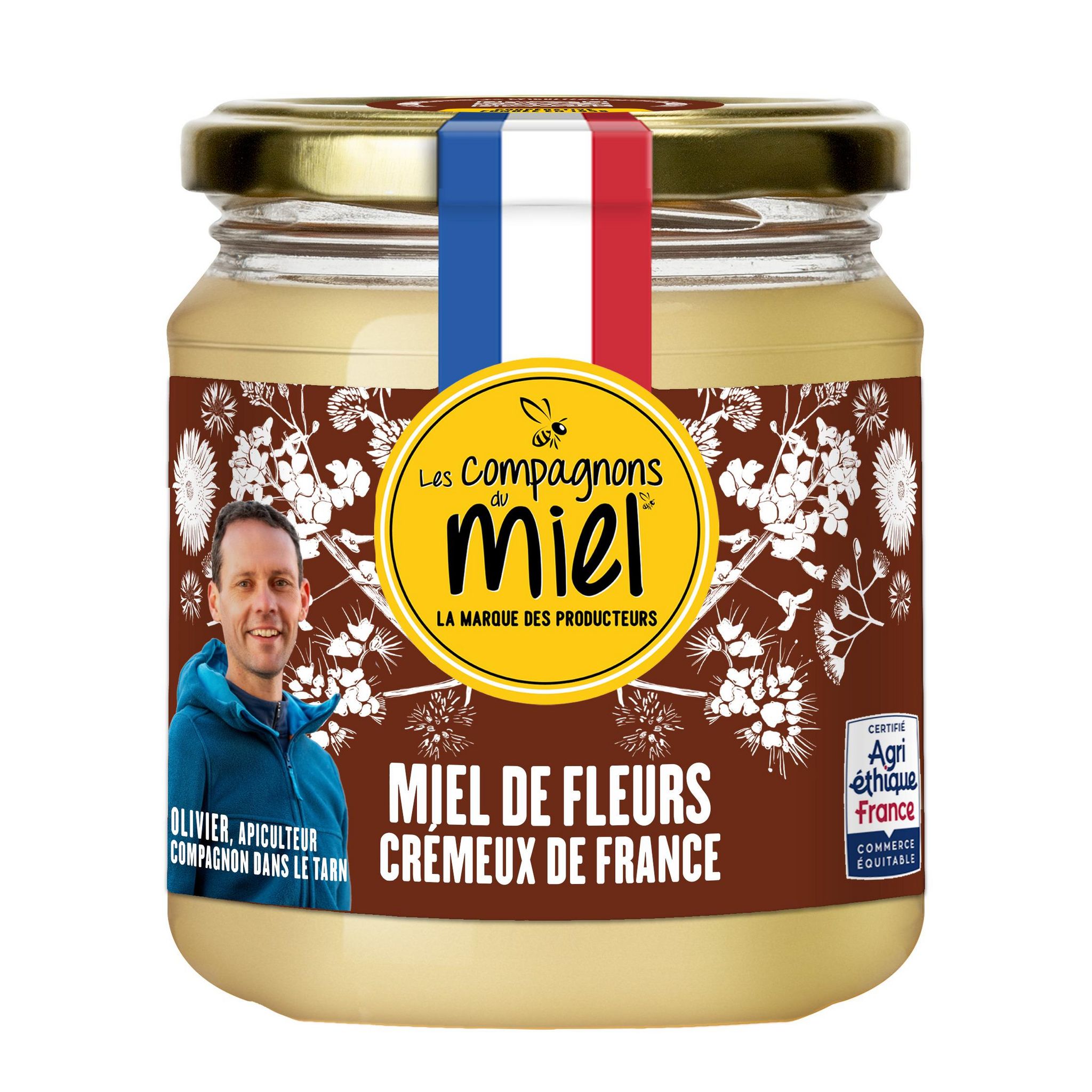 Voir la diapositive 2 : LES COMPAGNONS DU MIEL Miel de fleurs crémeux de France 375g