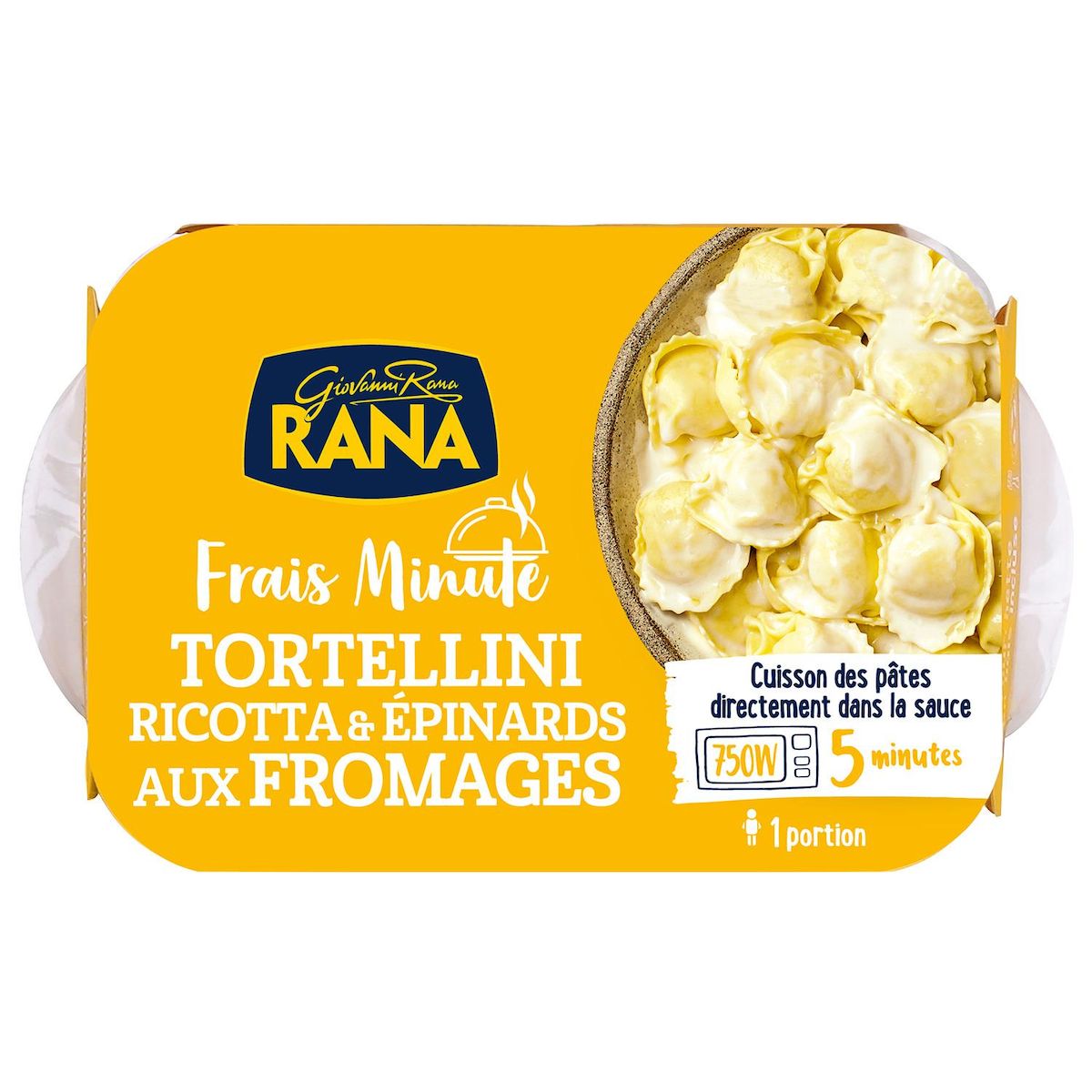 RANA Frais Minute Tortellini ricotta et épinards aux fromages 1 part 340g