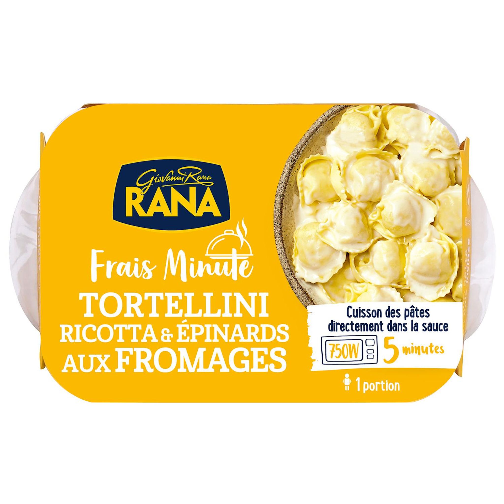 Voir la diapositive 3 : RANA Frais Minute Tortellini ricotta et épinards aux fromages 1 part 340g