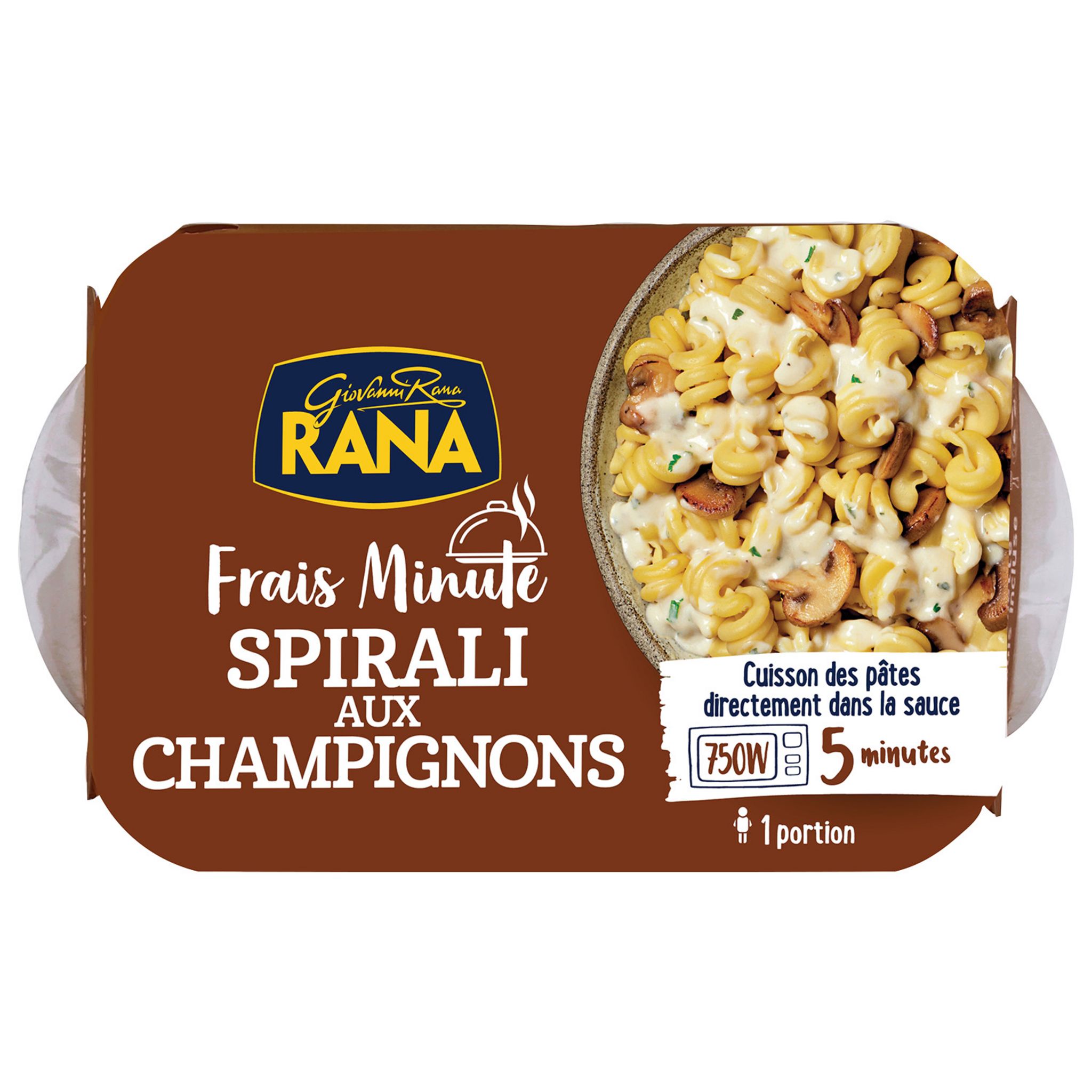 Voir la diapositive 3 : RANA Frais minute Spirali aux champignons fourchette incluse 1 portion 350g