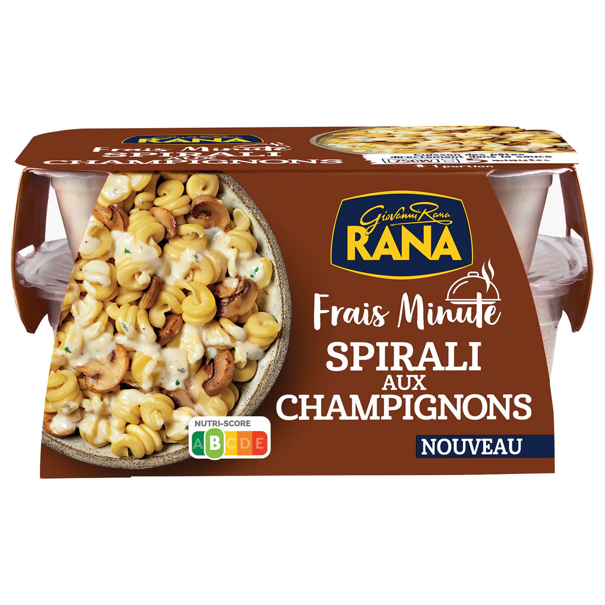 Voir la diapositive 4 : RANA Frais minute Spirali aux champignons fourchette incluse 1 portion 350g