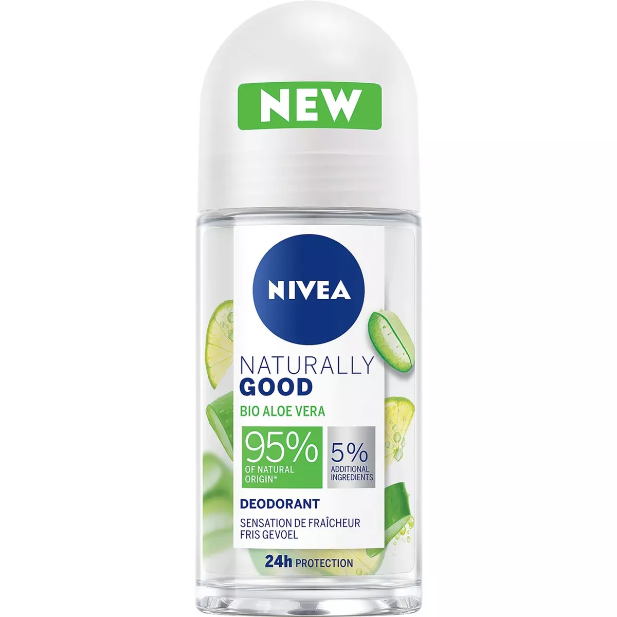 NIVEA Naturally Good déodorant bille 24h à l'aloé véra bio 50ml