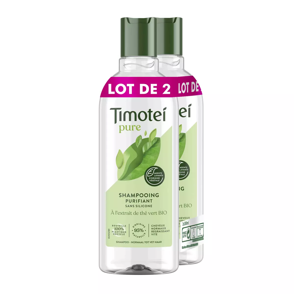TIMOTEI Shampoing purifiant à l'extrait de thé vert 2x300ml