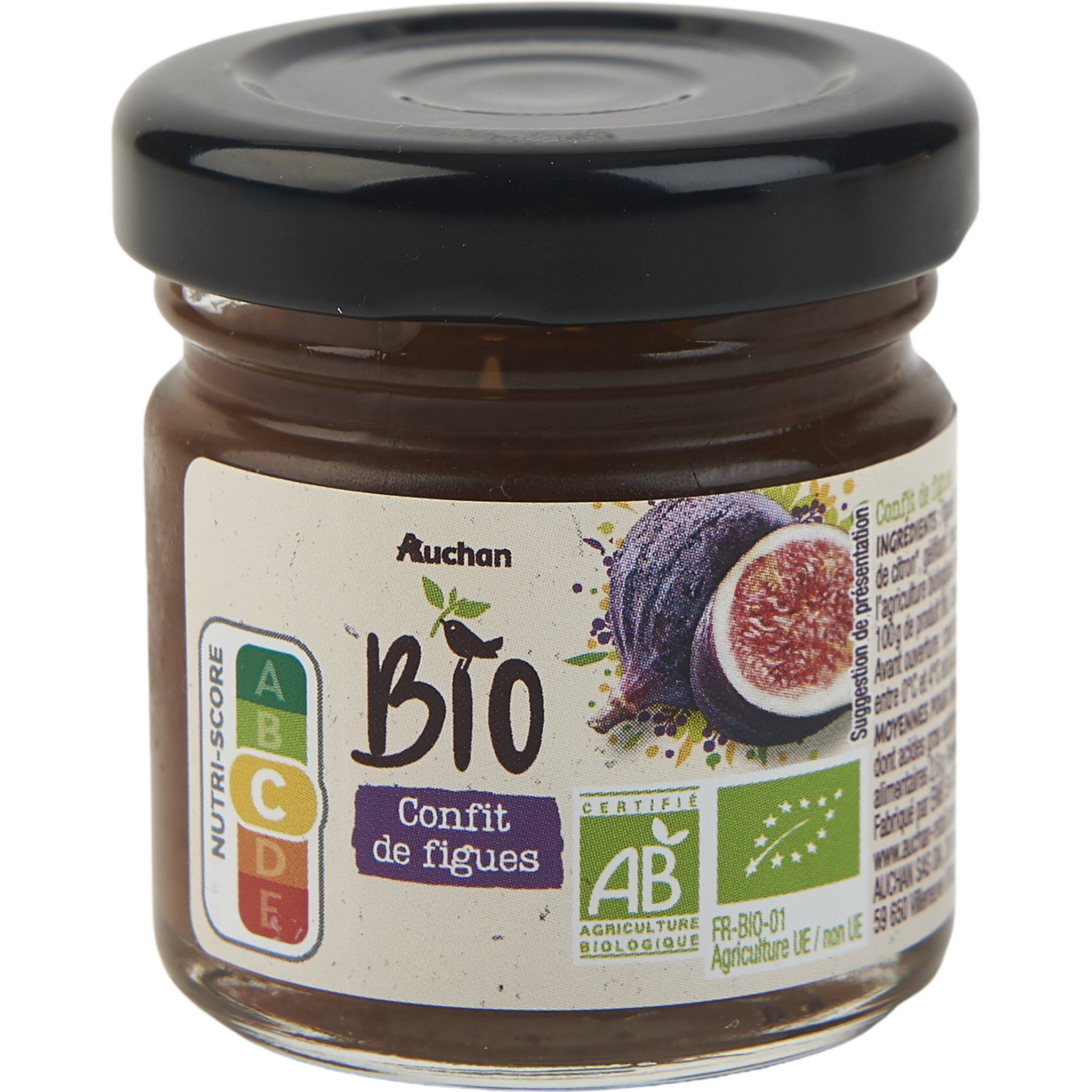 Voir la diapositive 2 : AUCHAN BIO Confit de figues bio 40g
