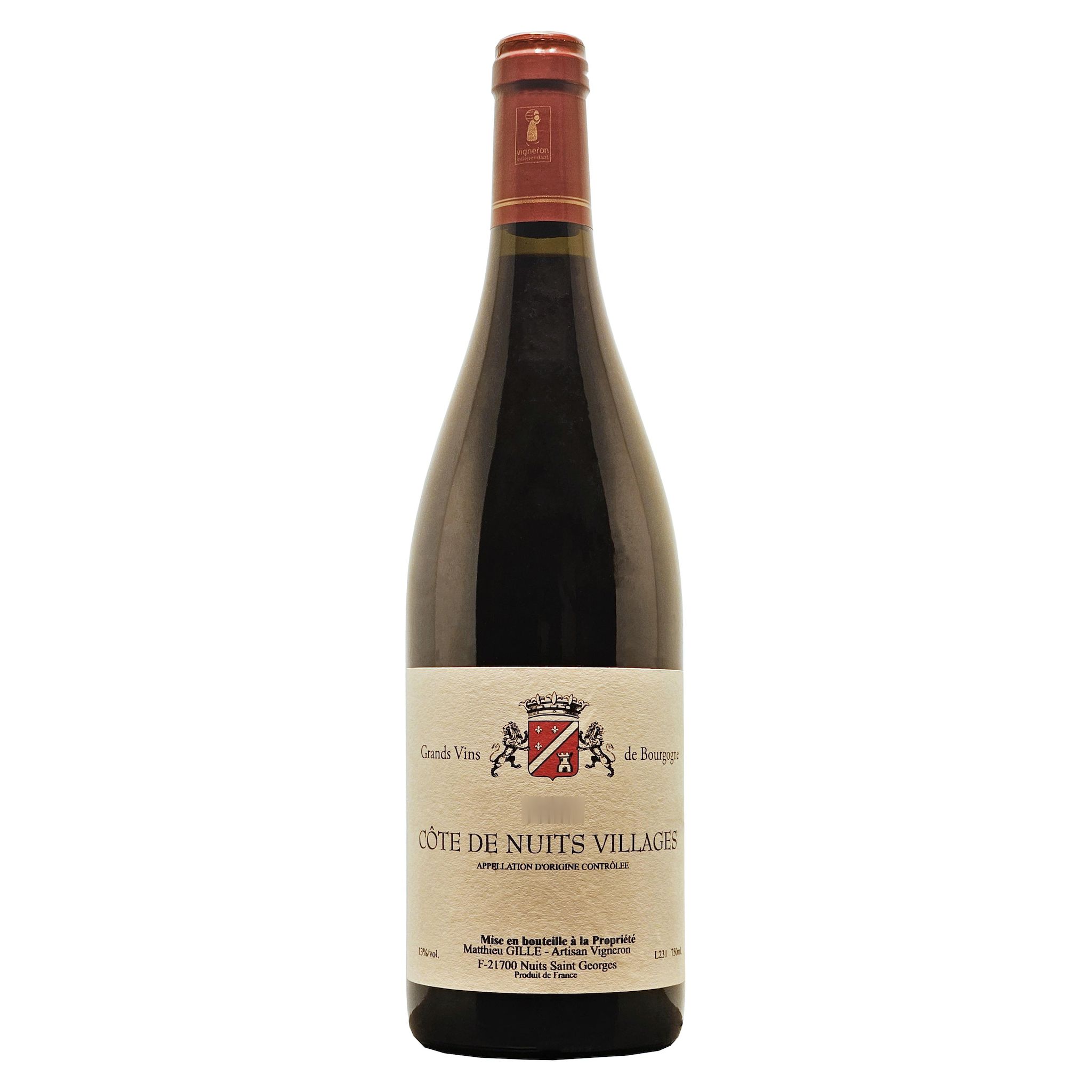 AOC Bourgogne Côte de nuits villages rouge 75cl