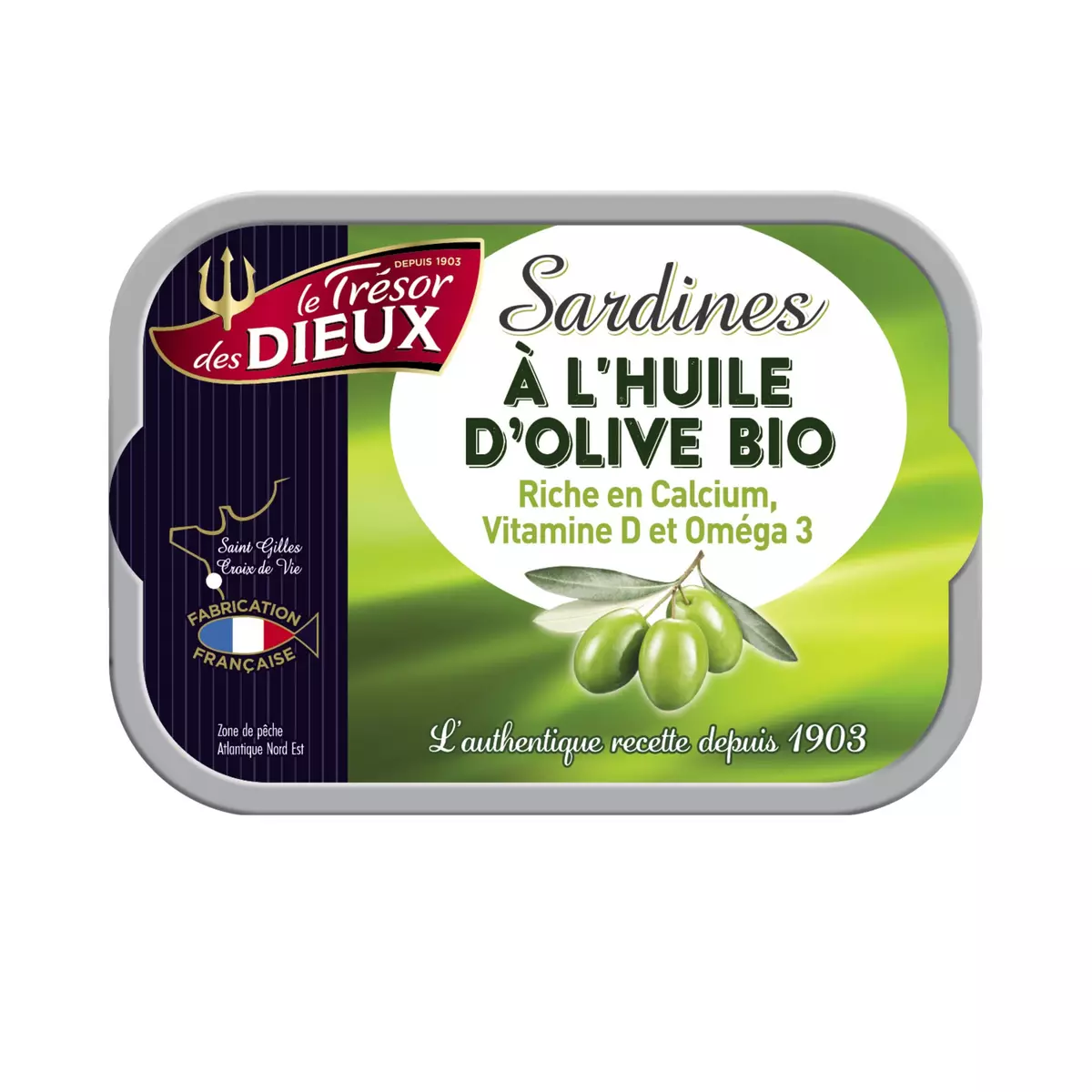 LE TRESOR DES DIEUX Sardines à l'huile d'olive bio 115g