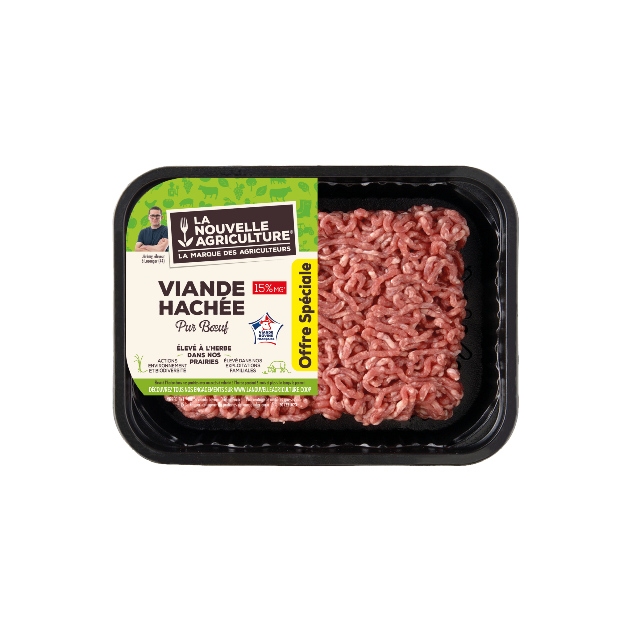 LA NOUVELLE AGRICULTURE Viande hachée pur bœuf 15%MG 600g