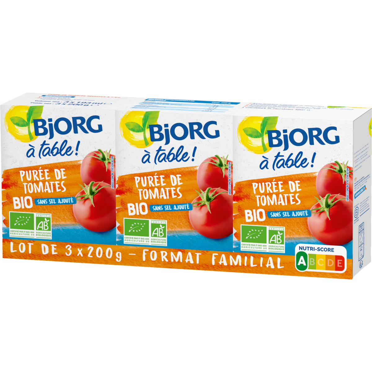 BJORG Purée de tomates bio 3x200g