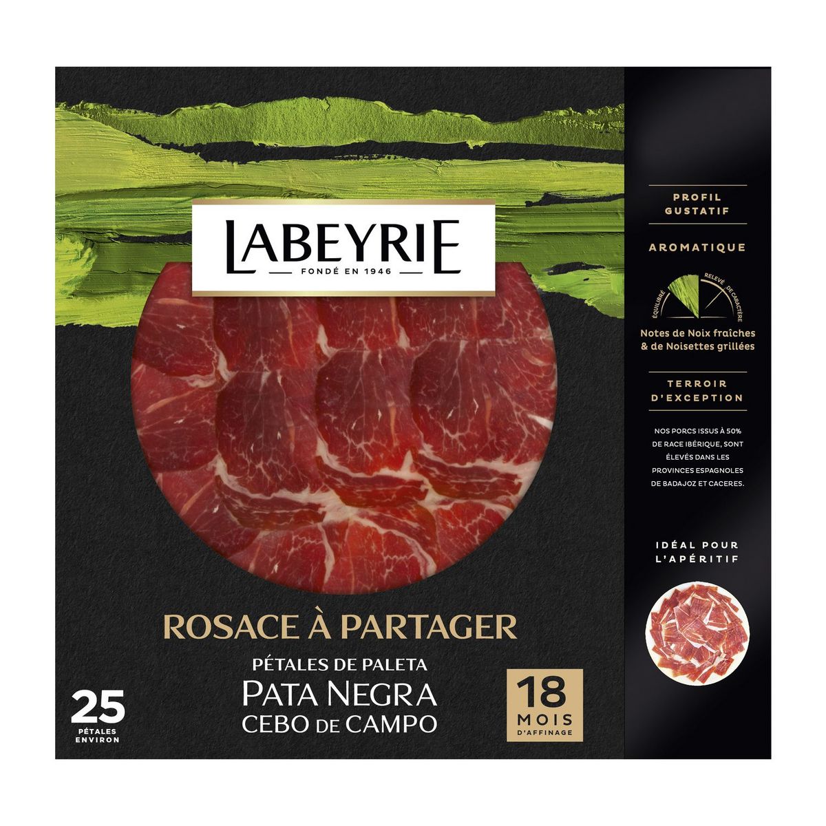 LABEYRIE Pétales de Paleta Pata Negra plateau à partager 20 tranches environ 90g