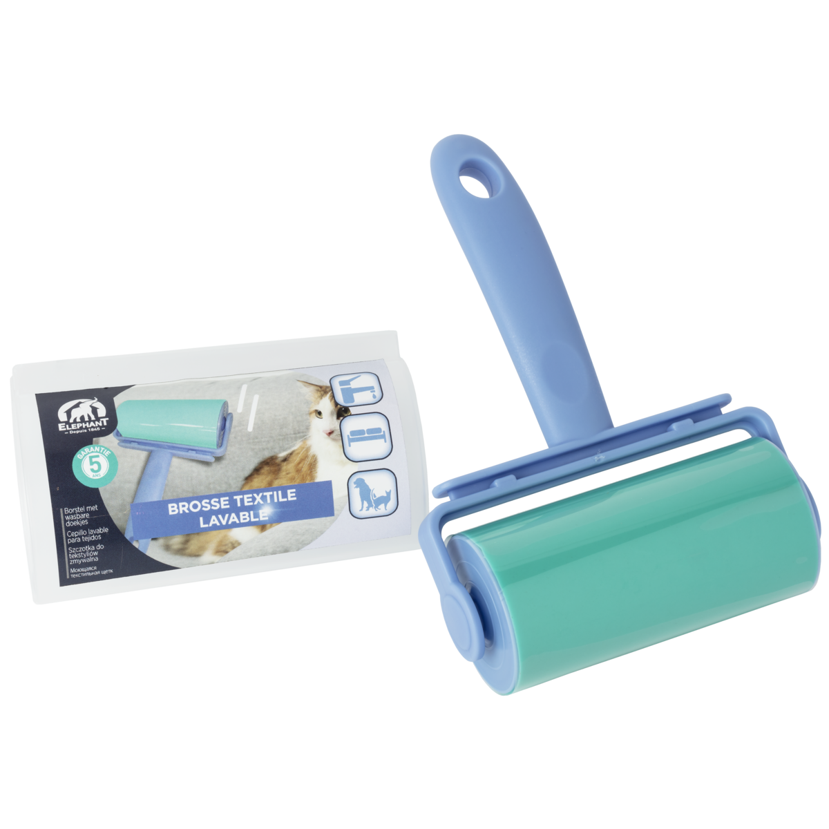 ELEPHANT Brosse adhésive textile lavable 1 brosse