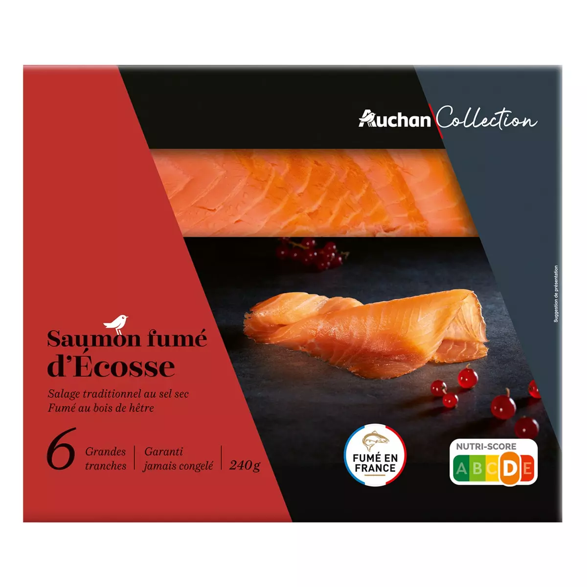 AUCHAN COLLECTION Saumon fumé d'Ecosse 6 tranches 240g