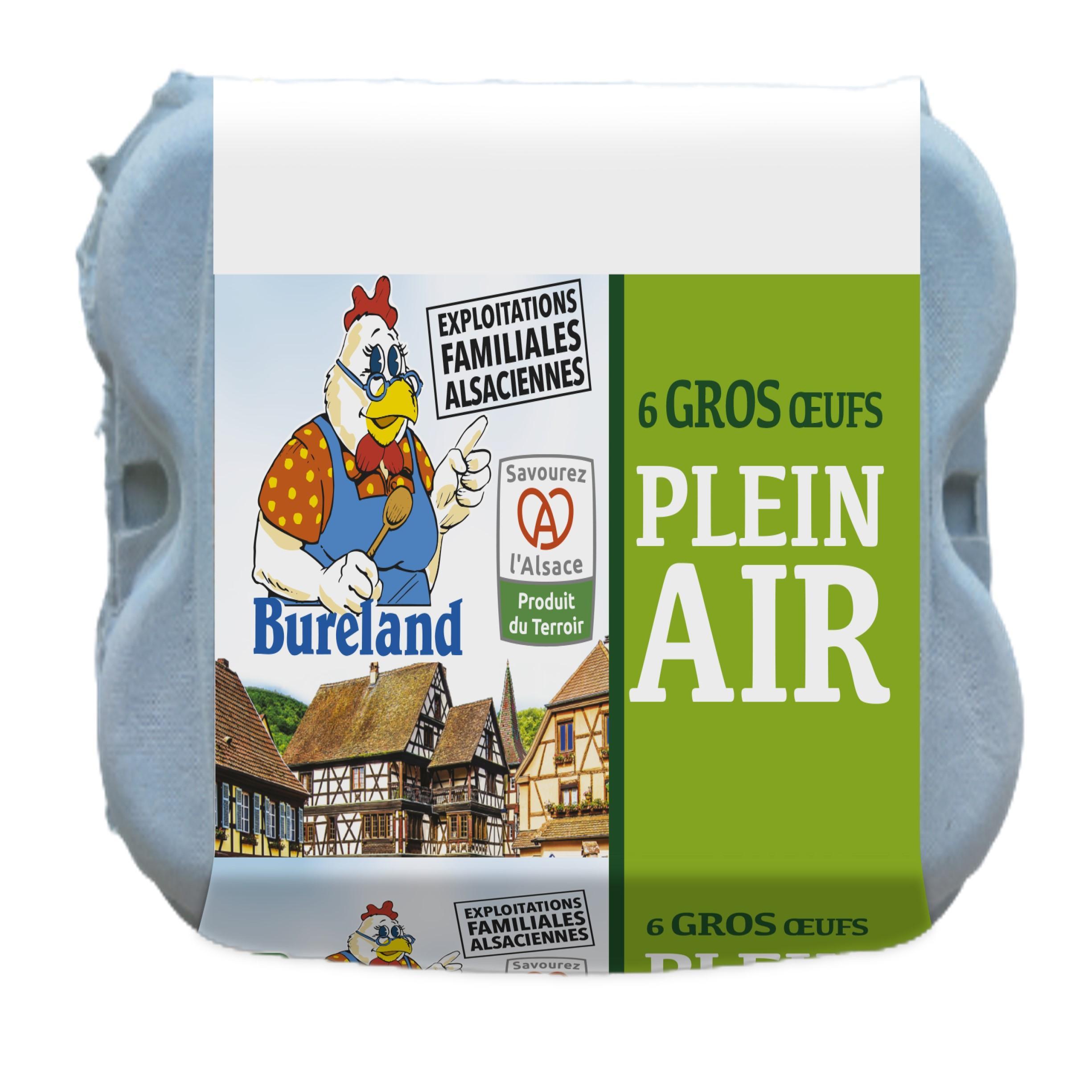 Voir la diapositive 2 : BURELAND Oeufs de poules élevées en plein air 6 pièces