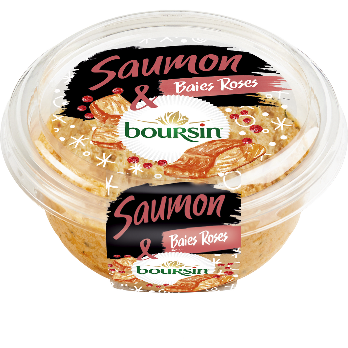 BOURSIN Spécialité à tartiner saumon et baies roses 150g